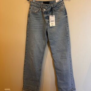 Zara Light Blue Straight Leg Women's Jeans